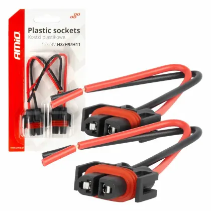 Kostki plastikowe H8/H9/H11 proste 15cm 2szt 03182 AMIO