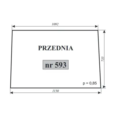 Szyba przednia Zetor nowy typ 10540 14493