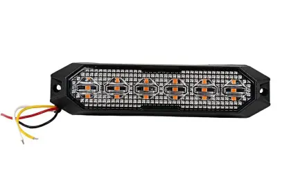 LAMPA OBRYSOWA/STROBOBOSKOPOWA 6XLED 12/24V POMARAŃCZOWA