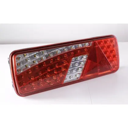 LAMPA TYLNA LED Z TRÓJKĄTEM 75 LED BIAŁO-CZERWONA LEWA