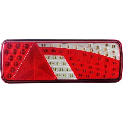 LAMPA TYLNA LED Z TRÓJKĄTEM 75 LED BIAŁO-CZERWONA PRAWA