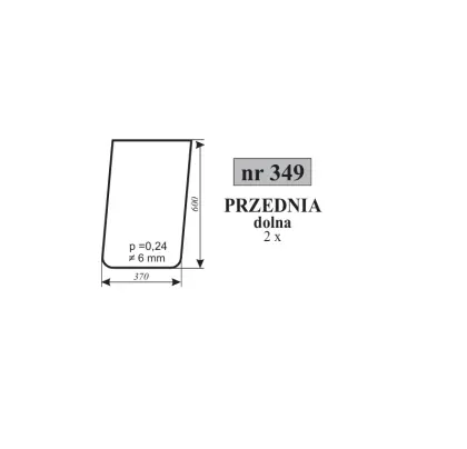 Szyba przednia dolna do Ursus 1634 17133
