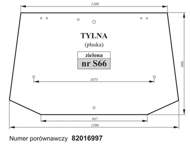 Szyba tylna zielona do Case 82014988 27442