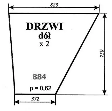 Szyba drzwi dół do MF-2620 27863