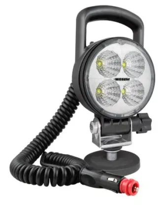 Lampa robocza LED FI-86-35 12/24V z rączką 1500lm, spir. 8m, uchwyt neodym., wtyczka, wył. 31134
