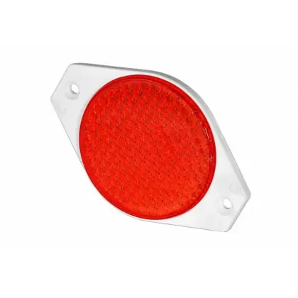 Odbłask okrągły czerwony dwa otwory FI75 ODB007