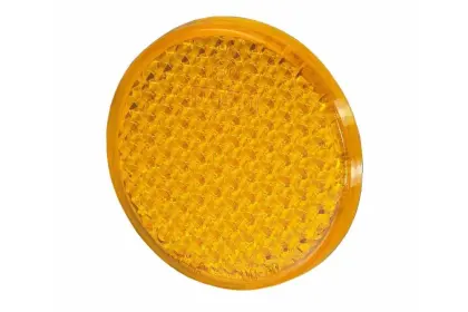 Odbłask okrągły śrubka - żółty FI 75mm ODB003