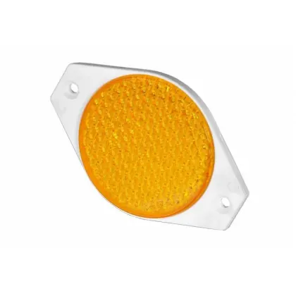 Odbłask okrągły żółty dwa otwory FI75 ODB006