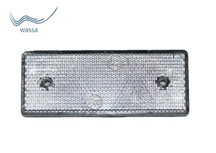 Odbłask prostokątny biały mały 40mm x 100mm x 8mm KD1-1A 40X100X8