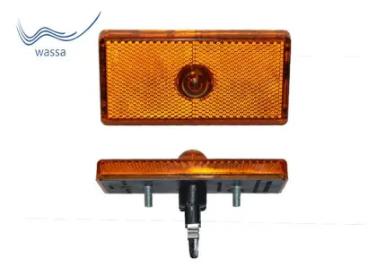 Odbłask prostokątny pomarańczowy z żarówką 12V 55mmX110mm PP-100 12V 55X110