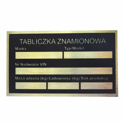Tabliczka znamionowa aluminiowa 50652130 uniwersalna (znakowanie w cenie) 36329