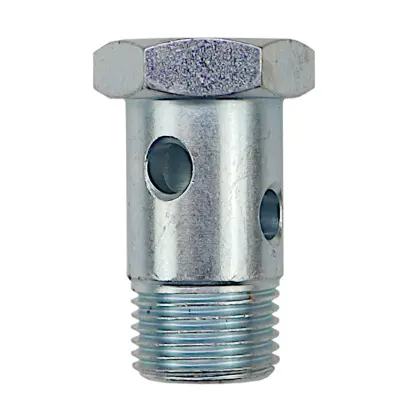 Śruba przelewowa calowa 1/2" L-47mm 4 otwory do układu wspomagania 45872