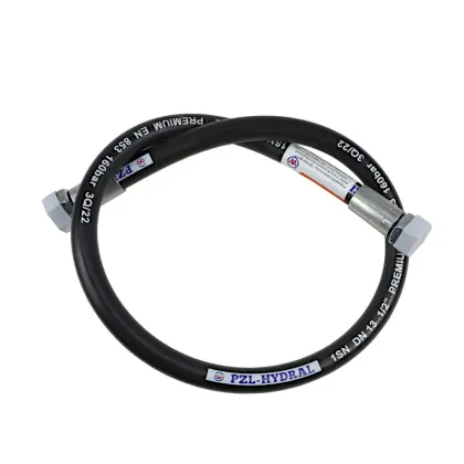 Przewód wąż hydrauliczny 160 bar gwint M22x1,5 prosta płasko/prosta płasko L-1000mm DN12-1SN 16MPa PZL HYDRAL 46235