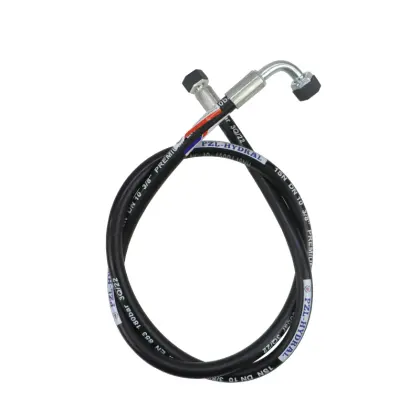 Przewód wąż hydrauliczny gwint M18x1,5 prosta/90 stopni (kolanko) L-1500mm DN10-1SN 18MPa PZL HYDRAL 46295