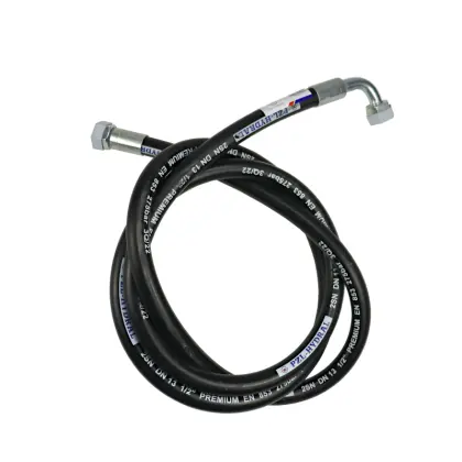 Przewód wąż hydrauliczny 275 bar gwint M22x1,5 prosta/90 stopni L-2500mm DN12-2SN 27,5MPa PZL HYDRAL 46314