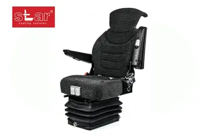 Siedzenie uniwersalne pneumatyczne materiałowe fotel do ciągnika Ursus Zetor JCB John Deere STPlus TV240