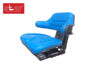 SIEDZENIE UNIWERSALNE PVC DZIELONE Z PODŁOKIETNIKAMI FOTEL DO CIĄGNIKA AMORTYZOWANE C330 C360 ZETOR MTZ T25 TURCJA