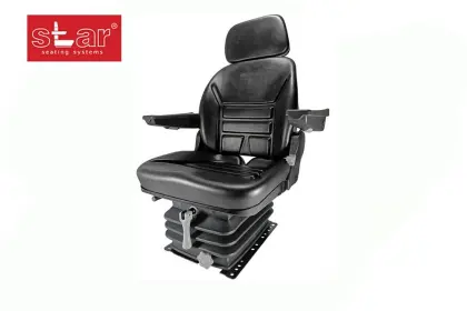 SIEDZENIE UNIWERSALNE PVC Z PODŁOKIETNIKIEM AMORTYZOWANE MECHANICZNE FOTEL DO CIĄGNIKA URSUS ZETOR INNE TURCJA