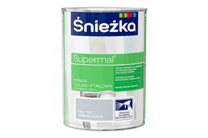 SUPERMAL EMAILIA OLEJNO-FTALOWA ANTRACYTOWY RAL7016 0,8L ŚNIEŻKA