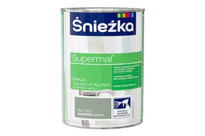 SUPERMAL EMAILIA OLEJNO-FTALOWA POPIELATY POŁYSK RAL7023 0,8L ŚNIEŻKA