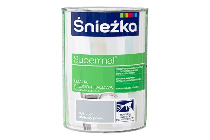 SUPERMAL EMAILIA OLEJNO-FTALOWA STALOWY POŁYSK RAL7001 0,8L ŚNIEŻKA