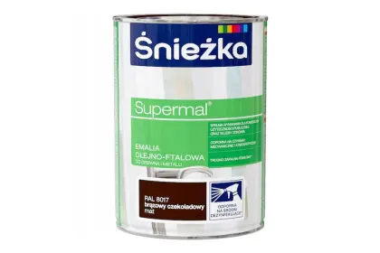 SUPERMAL EMALIA OLEJNO-FTALOWA BRĄZ CZEKOLADOWY MAT RAL8017 0,8L ŚNIEŻKA