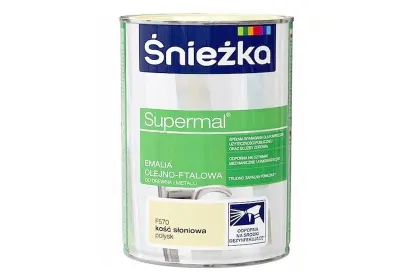 SUPERMAL EMALIA OLEJNO-FTALOWA KOŚĆ SŁONIOWA POŁYSK F570 0,8L ŚNIEŻKA