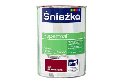 SUPERMAL EMALIA OLEJNO-FTALOWA WIŚNIOWY POŁYSK F595 0,8L ŚNIEŻKA