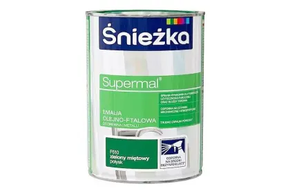 SUPERMAL EMALIA OLEJNO-FTALOWA ZIELONY MIĘTA POŁYSK F510 0,8L ŚNIEŻKA