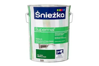 SUPERMAL EMALIA OLEJNO-FTALOWA ZIELONY POŁYSK  RAL6002 5L ŚNIEŻKA