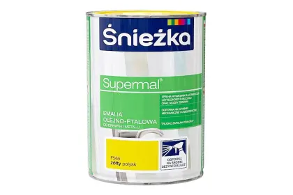 SUPERMAL EMALIA OLEJNO-FTALOWA ŻÓŁTY POŁYSK F565 0,8L ŚNIEŻKA