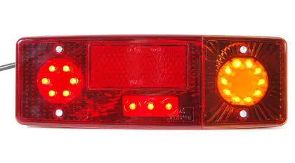 Lampa zespolona tylna E-551 bez oświetleniem tablicy rejestracyjnej LED 12/24V prawa dodatkowy odblask wodoodporna z przewodem