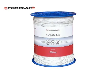 SZPULA Z TAŚMA BIAŁA CLASSIC S20 - 200m POMELAC