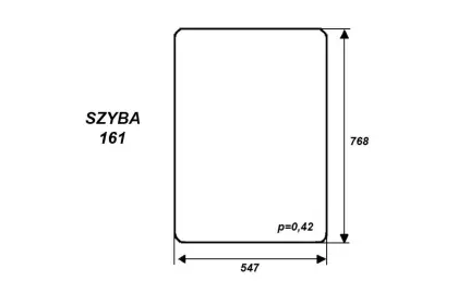 SZYBA 161 DRZWI LEWYCH T25, 547mm/768mm, 38250, T3045152