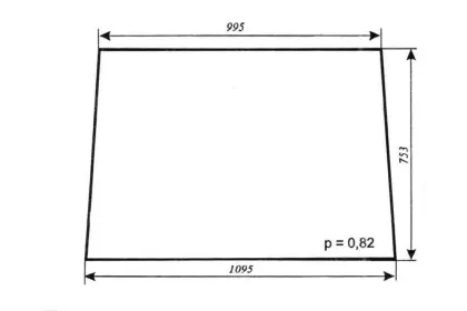SZYBA 366 PRZEDNIA C330 C360 MF KABINA CIECHOCIN 995x753x1095