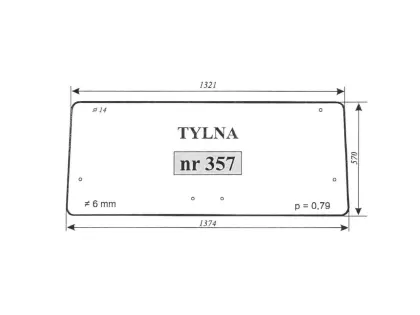 SZYBA TYLNA  ZETOR NR=357