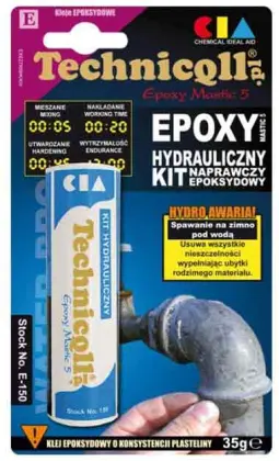 Kit epoksydowy hydrauliczny CO 35g blister działa na wilgotnych powierzchniach E-150 Technicqll