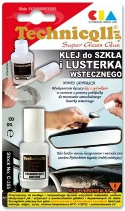 Klej do lusterek błyskawiczny 8g cyjanoakrylowy C-355 Technicqll