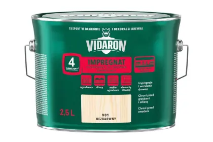 VIDARON IMPREGNAT OCHRONNY DO DREWNA GRUNTUJĄCY V01 MAT 2,5L