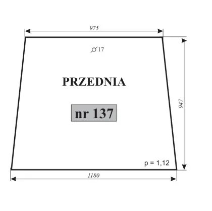 Szyba przednia T-25 kabina polska