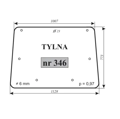 Szyba tylna Ursus 1634