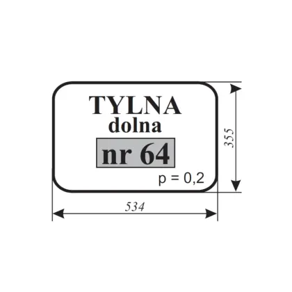 Szyba tylna dolna do Zetor 7211 12144