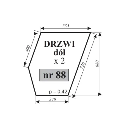 Szyba drzwi dół Ursus 912