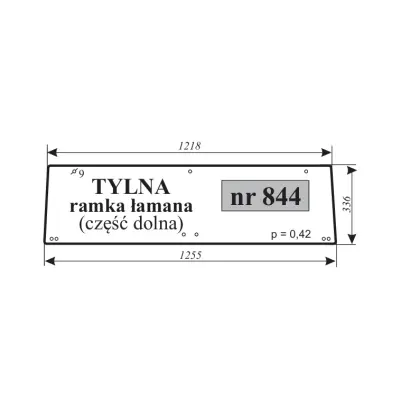 Szyba tylna Renault ramka łamana część dolna
