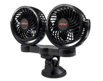 WENTYLATOR AMIO PRO 12V Z PRZYSSAWKĄ PODWÓJNY
