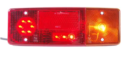 Lampa zespolona tylna E-551 bez oświetleniem tablicy rejestracyjnej LED 12/24V prawa dodatkowy odblask kierunek żarówka wodoodporna z przewodem