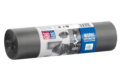 WORKI NA ŚMIECI AZ 240L 10SZT SUPERMOCNE CZARNE