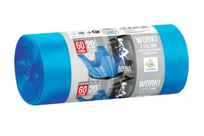 WORKI NA ŚMIECI EP 60L 20SZT SUPERMOCNE NIEBIESKIE
