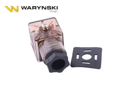 WTYCZKA ELEKTRYCZNA 12/24V DO ZASILANIA CEWEK ELEKTROMAGNETYCZNYCH Z DIODĄ I USZCZELKĄ WARYŃSKI