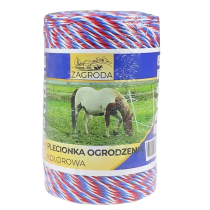 Plecionka ogrodzenia elektryzatora pastucha 3 x 0.16mm odporna na UV 400m kolorowa ZAGRODA
